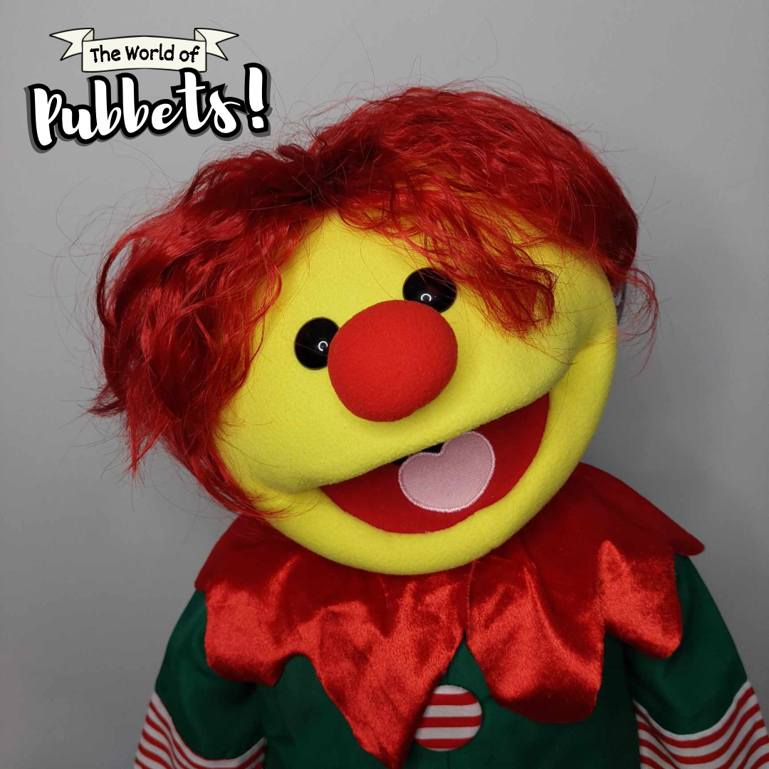 Boops the Christmas Elf! Yellow 32" (80cm) Full-Body Boy Elf Puppet with Tailored Outfit and Carry Bag