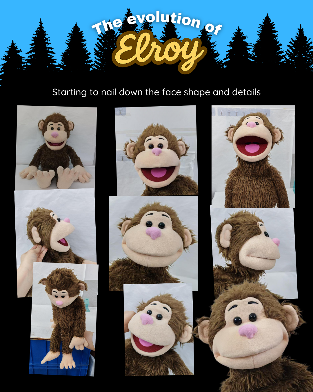 PRE-ORDER Elroy - Full-Body Brown Monkey Puppet (24"/60cm) Shipping October