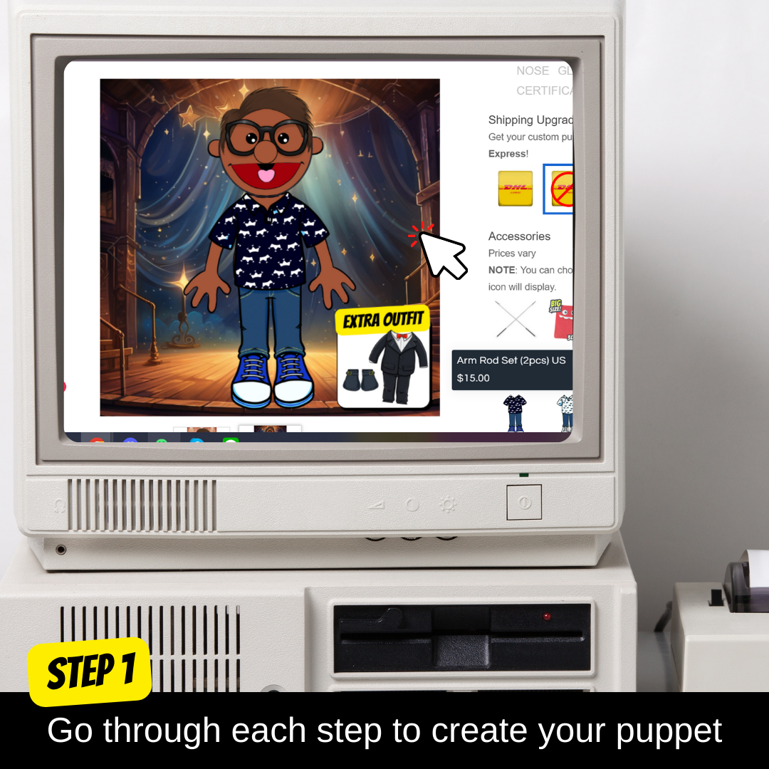 Pubbets Lab - Design Your Own 32” Puppet - Custom Built Handmade Puppet with High-Quality Materials