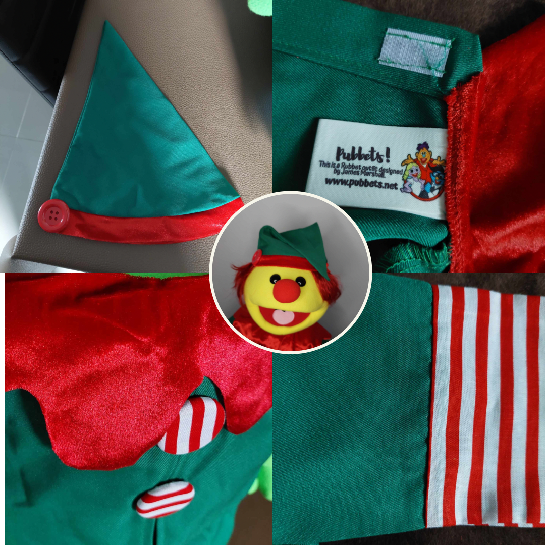 Boops the Christmas Elf! Yellow 32" (80cm) Full-Body Boy Elf Puppet with Tailored Outfit and Carry Bag