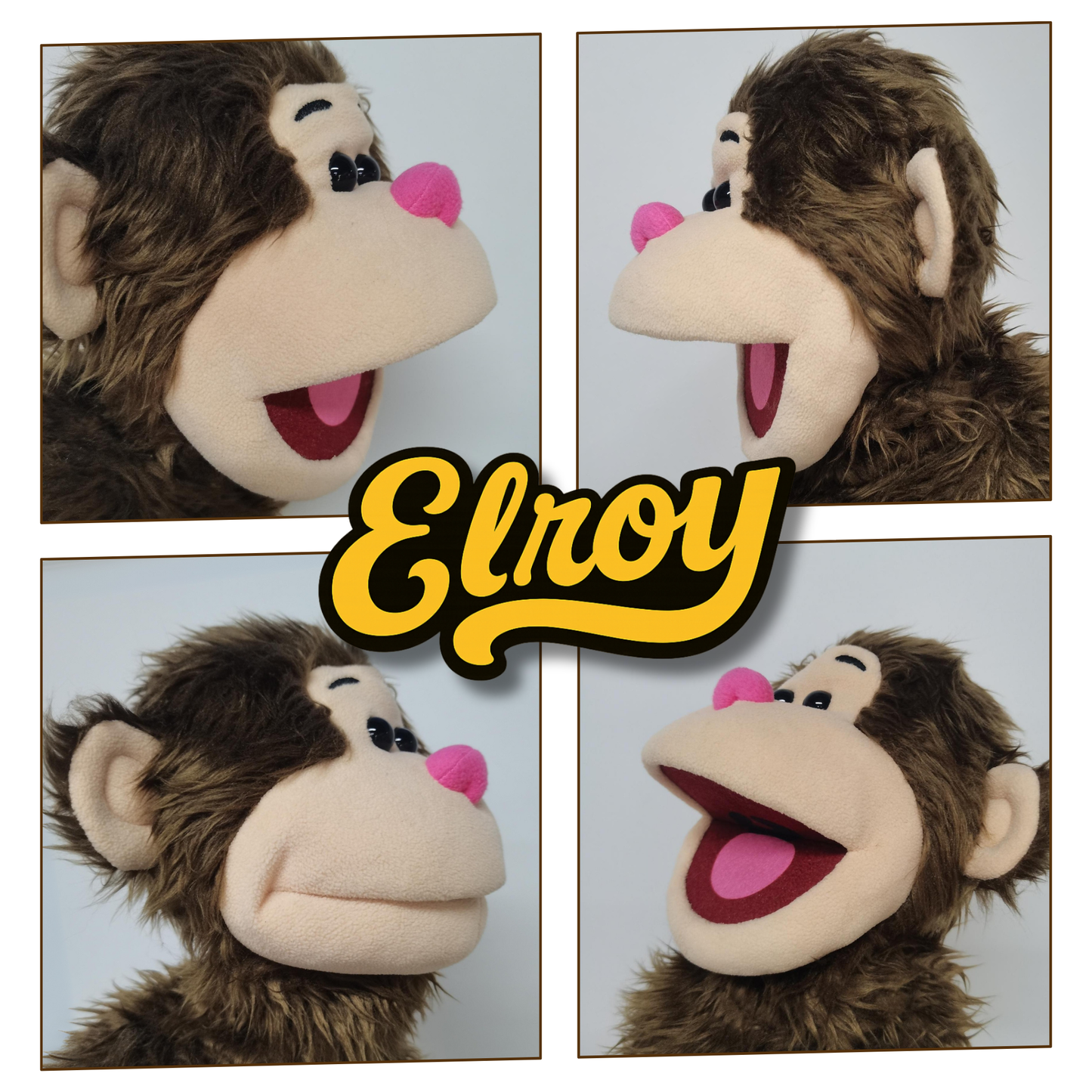 PRE-ORDER Elroy - Full-Body Brown Monkey Puppet (24"/60cm) Shipping October