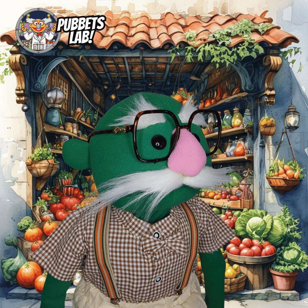 Papa Joe – Green Full-Body Hand Puppet with Moustache & Glasses | DHL Express Shipping Included