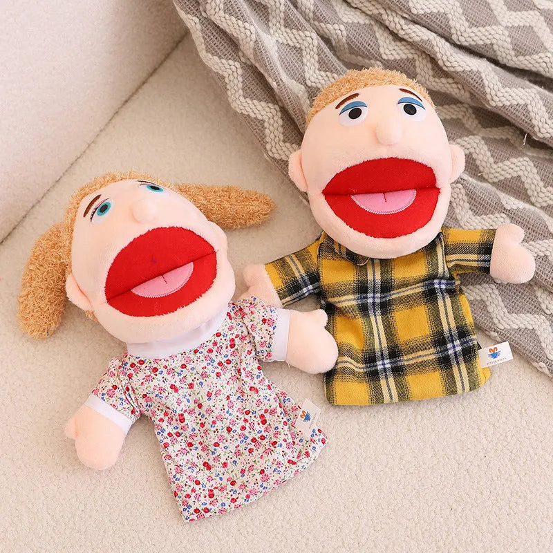 Fun Family Moving Mouth Hand Puppets- 12 Family Member Characters 30cm