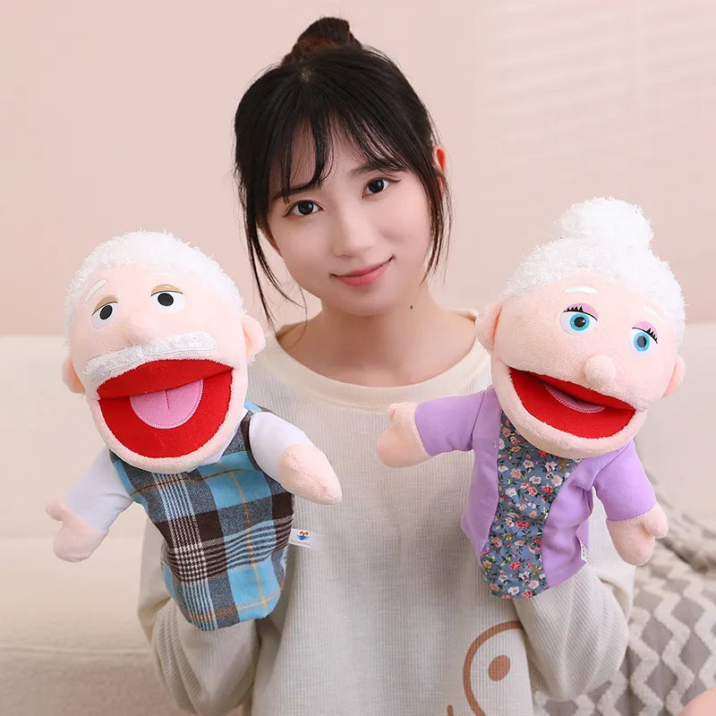 Fun Family Moving Mouth Hand Puppets- 12 Family Member Characters 30cm