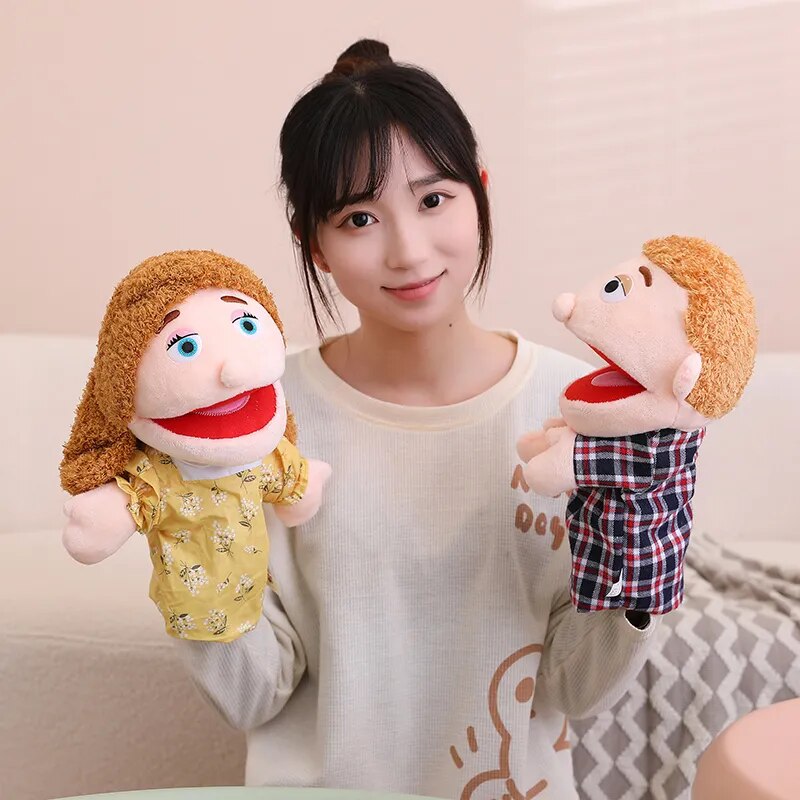 Fun Family Moving Mouth Hand Puppets- 12 Family Member Characters 30cm