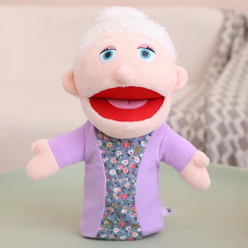 Fun Family Moving Mouth Hand Puppets- 12 Family Member Characters 30cm