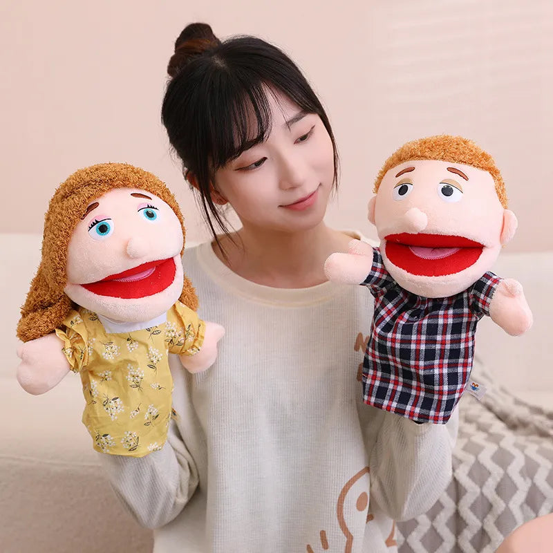 Fun Family Moving Mouth Hand Puppets- 12 Family Member Characters 30cm