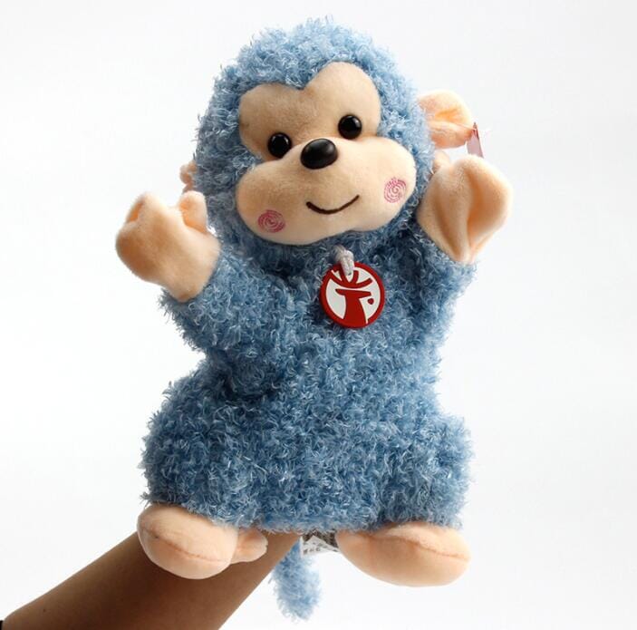 Big World Enterprises Puppet Monkey 1 Fuzzy Friends! 35cm Soft Animal Hand Puppets - Sloth, Monkey and Sheep