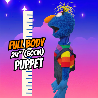 Pubbets ‘Grumplesnoot’ 24” Furry Monster Hand Puppet Set BONUS Goofy Monster Tote!