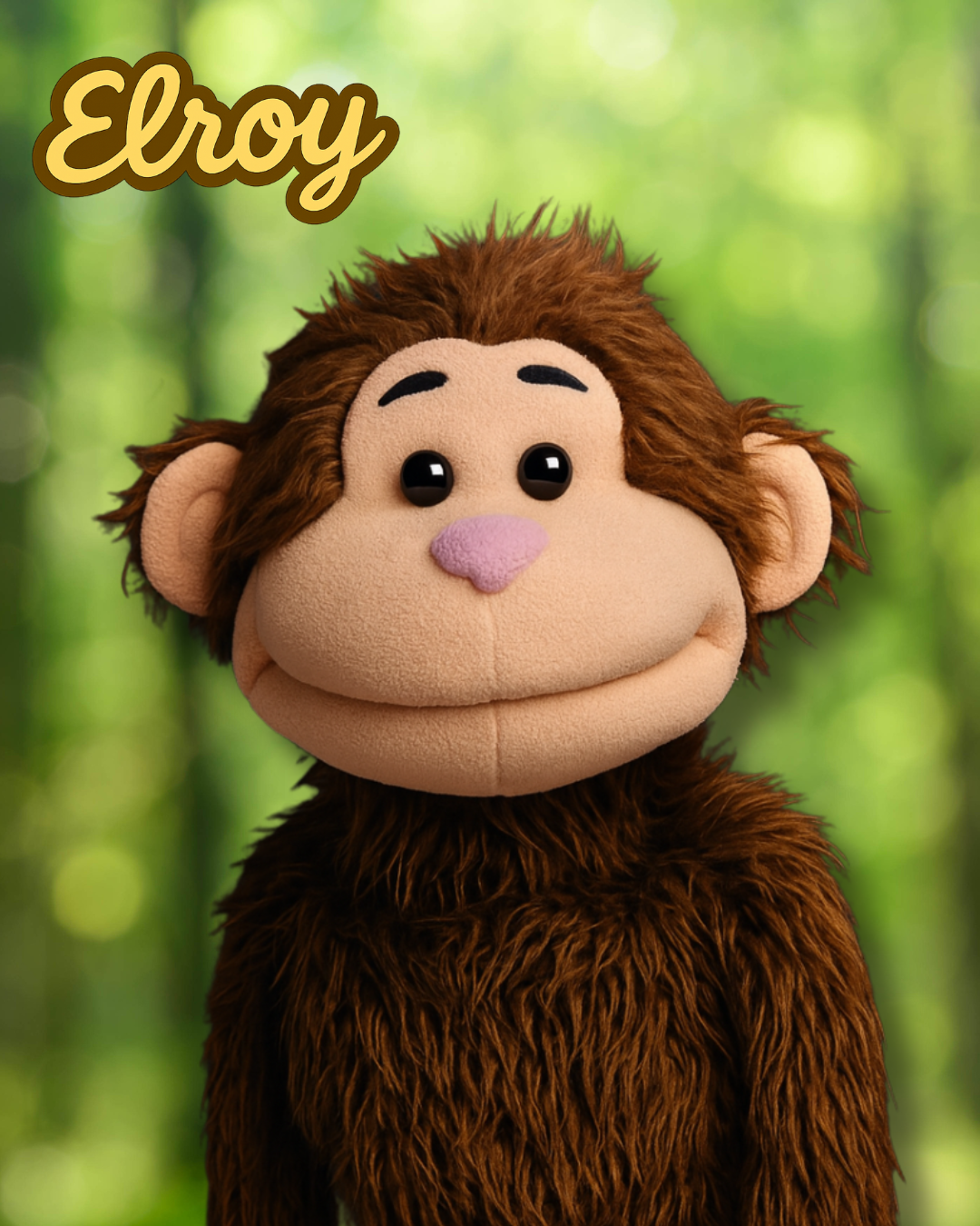 PRE-ORDER Elroy - Full-Body Brown Monkey Puppet (24"/60cm) Shipping October