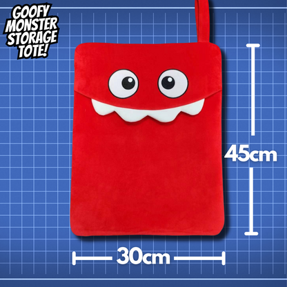 Pubbets Goofy Monster Storage Tote - Zipper & Strap, 30x45 cm - Doubles as Padded Pillow Case