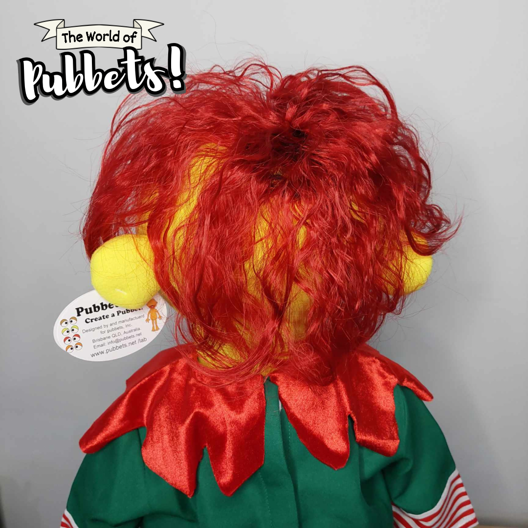 Boops the Christmas Elf! Yellow 32" (80cm) Full-Body Boy Elf Puppet with Tailored Outfit and Carry Bag