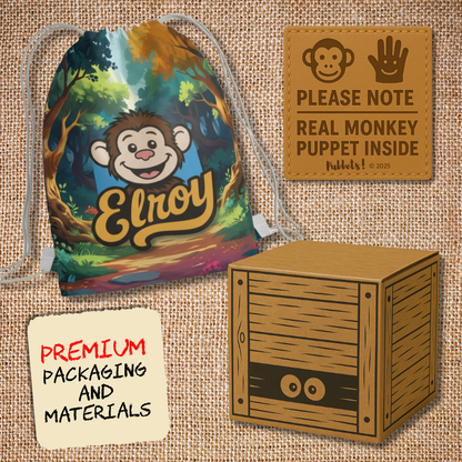 PRE-ORDER Elroy - Full-Body Brown Monkey Puppet (24"/60cm) Shipping October