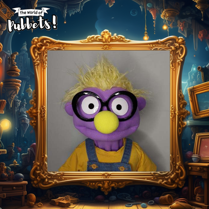 Bobby - Premium Full-Body Purple Puppet with Oversized Glasses