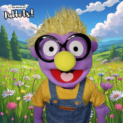 Bobby - Premium Full-Body Purple Puppet with Oversized Glasses