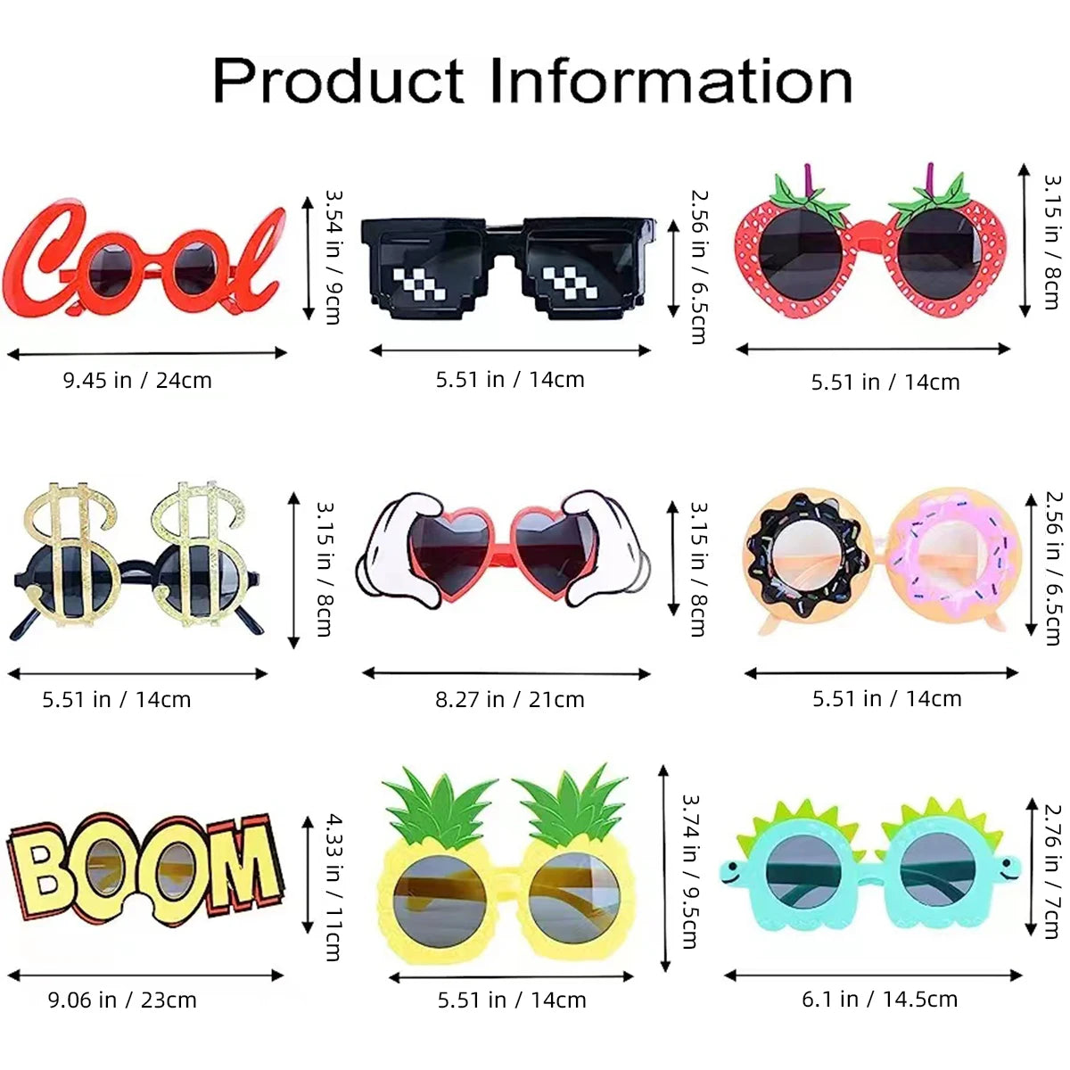 Pubbets - Set of 9 Novelty Sunglasses