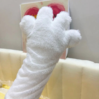 I Piece Plush Cat Paw Gloves Puppet - Interactive Toy, Cosplay, and Winter Mitten. Squeaker Inside!