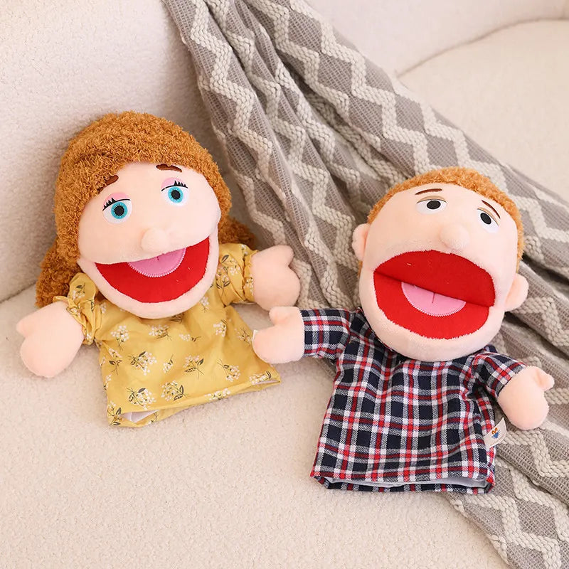 Fun Family Moving Mouth Hand Puppets- 12 Family Member Characters 30cm