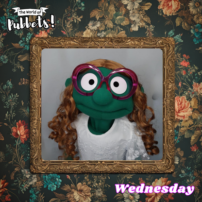 Wednesday - Premium Full-Body Dark Green Girl Puppet