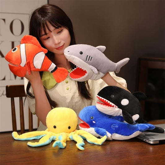 Big World Enterprises Ocean Adventures Hand Puppets. 25-30cm - 9 Animals