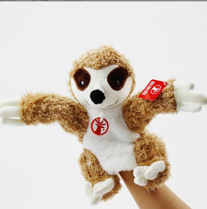 Big World Enterprises Puppet Brown Sloth Fuzzy Friends! 35cm Soft Animal Hand Puppets - Sloth, Monkey and Sheep