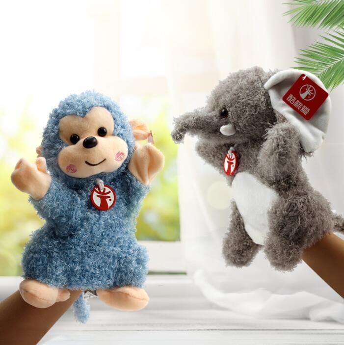 Big World Enterprises Puppet Fuzzy Friends! 35cm Soft Animal Hand Puppets - Sloth, Monkey and Sheep