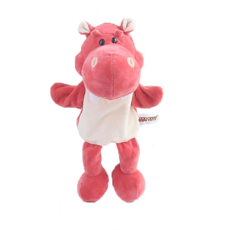 Big World Enterprises puppet Pink Hippo Pubbets Zoo 35cm Moving Mouth Animal Puppets