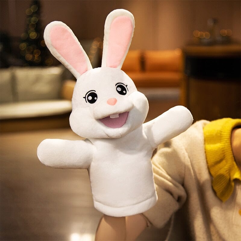 Big World Enterprises puppet White Hoppy Pals! 35cm Soft Rabbit Hand Puppets