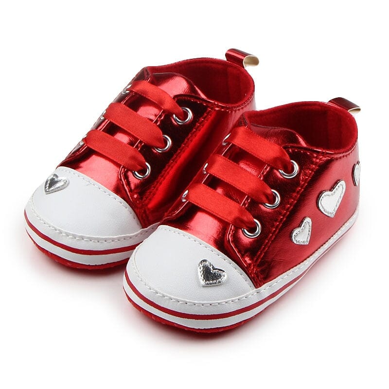 Blissy Premium Outfitters Red / Full-Body Pubbet Heart Bling Shiny Sneakers. Pubbet Sized and Super Cute!