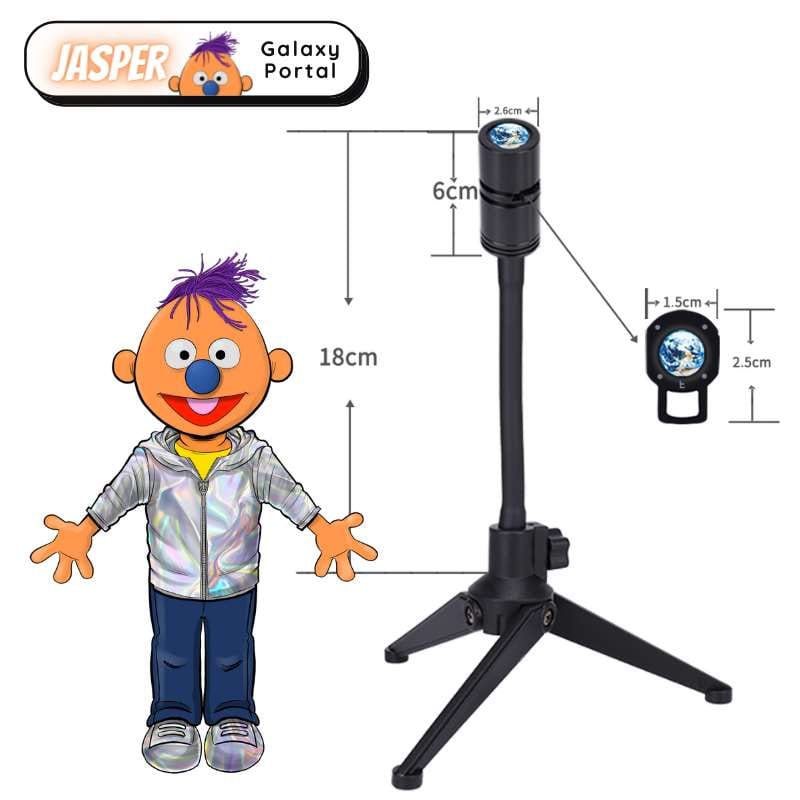 Pubbets accessory Jasper's Space Portal! Moon and Earth Projector Lamp with Tripod Base