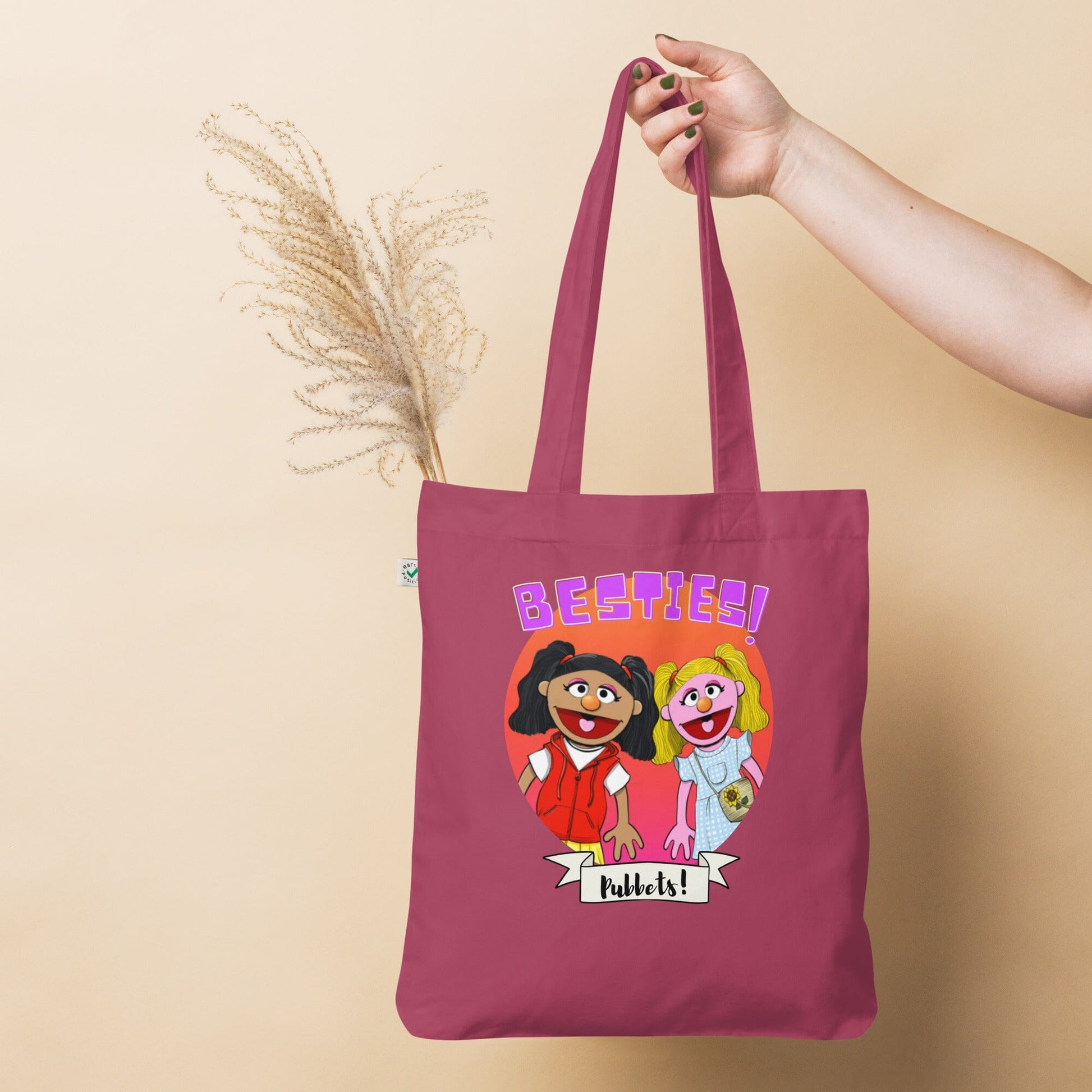 Pubbets Merch Berry Rosey & Josie - Besties! Organic Fashion Tote Bag