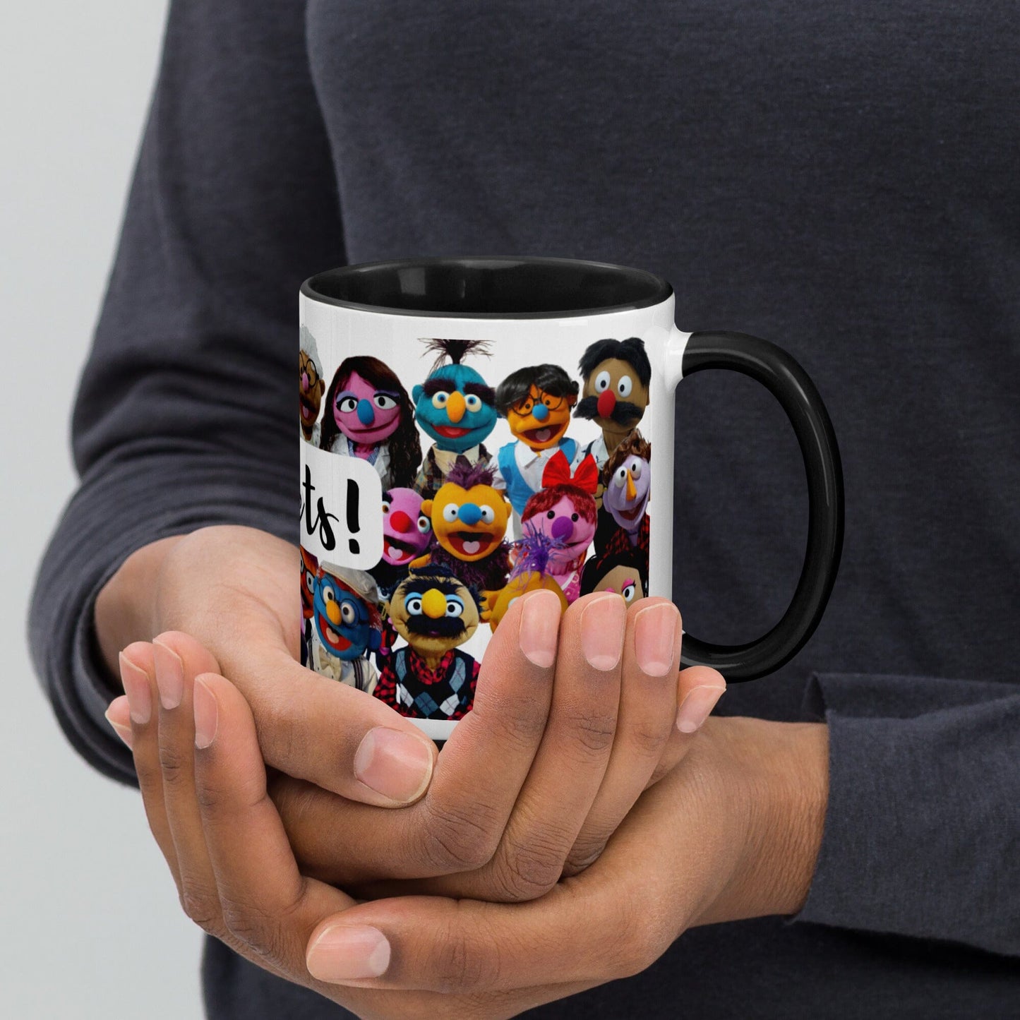 Pubbets Merch Black Pubbets Mug with Color Inside