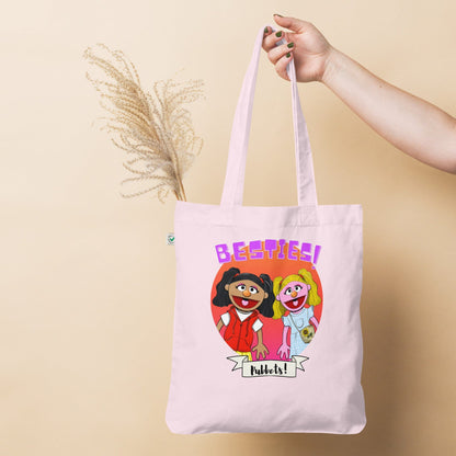 Pubbets Merch Candy Pink Rosey & Josie - Besties! Organic Fashion Tote Bag